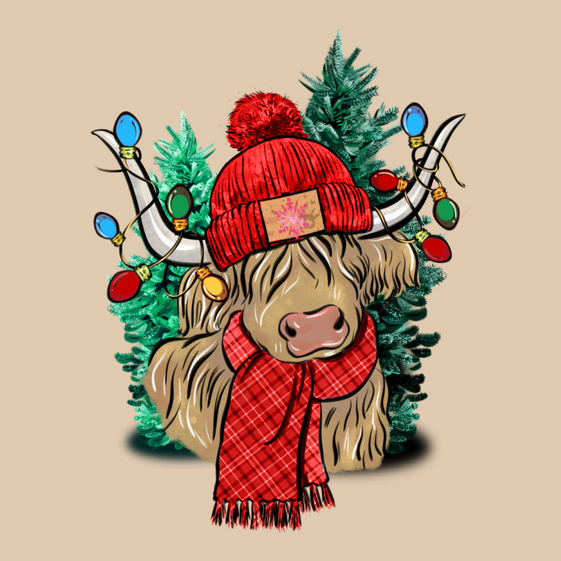 Red Christmas Long Haired Cow Heavyweight Sweatshirt by NancyCooperArtShop | Teevron