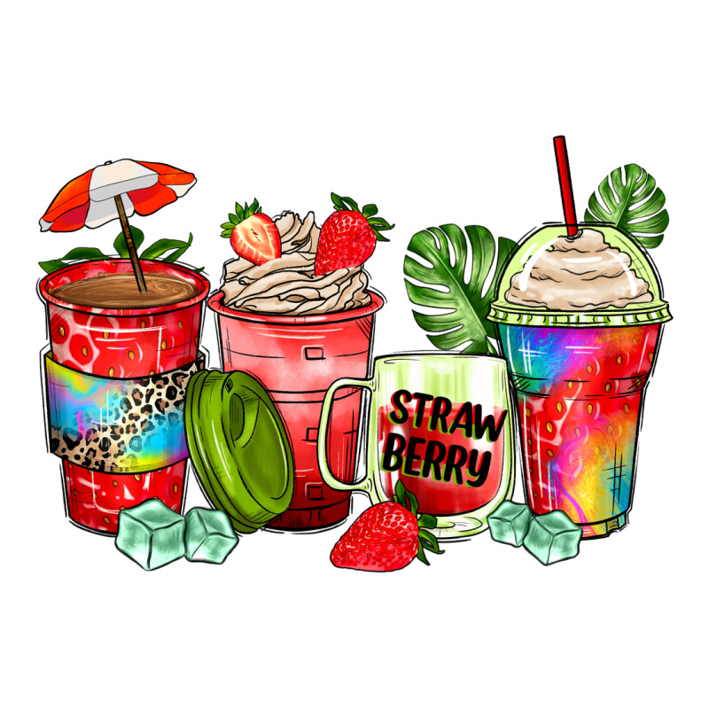 Strawberry Coffee Cups Ladies Tee by Zillion Design Studio | Teevron