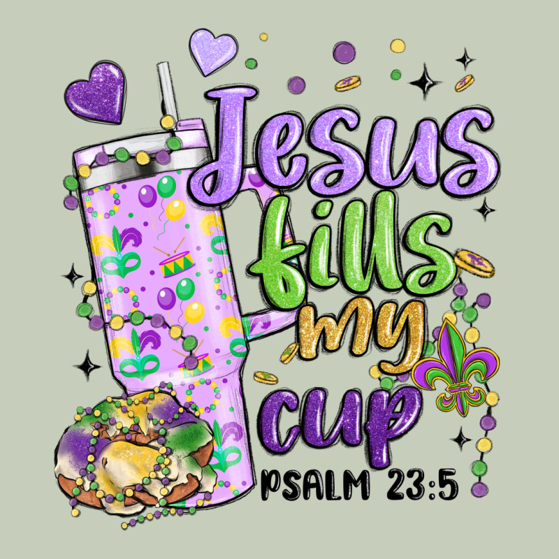 Mardi Gras Jesus Fills My Cup Long Sleeve Tee by MaliasSmallBusiness | Teevron