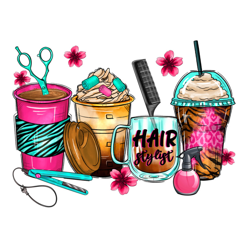 Hairstylist Coffee Cups Ladies Tee by Zillion Design Studio | Teevron