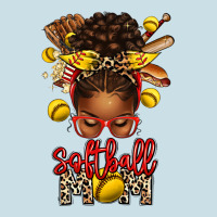 Softball Mom Afro Messy Bun Ladies Tee | Teevron