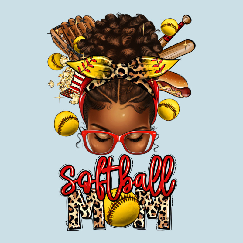 Softball Mom Afro Messy Bun Ladies Tee by texasbilliewilder | Teevron