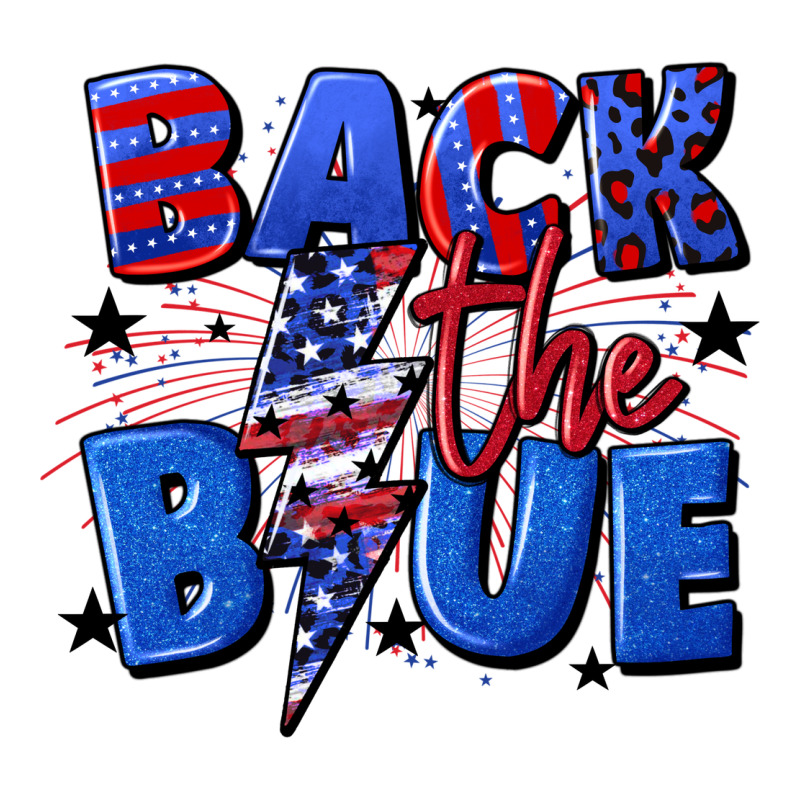 Back The Blue With Lightning Bolt 4th Of July Premium Tee by CowGirlArtShop | Teevron