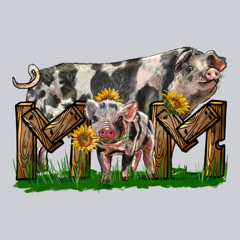 Western Mom With Spotted Pig And Baby Pig Heavyweight Sweatshirt by LillyAllenDesigns | Teevron