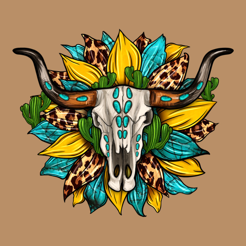 Bull Skull Gemstone Cactus Leopard Sunflower Vintage Hoodie by Artiststas | Teevron