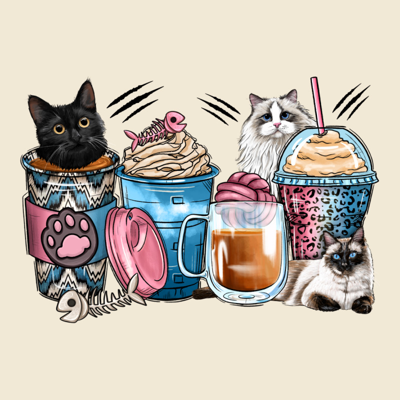 Cat Coffee Cups Ladies Tee by Zillion Design Studio | Teevron