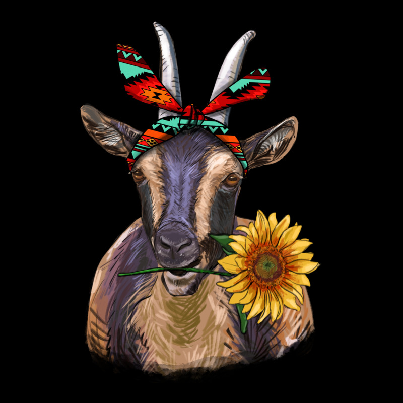 Sunflower Aztec Ribbon Goat Heavy Core Tee by RanaPortraitStore | Teevron