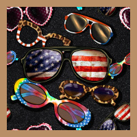 4th Of July Glasses  Seamless Pattern Vintage Hoodie | Teevron