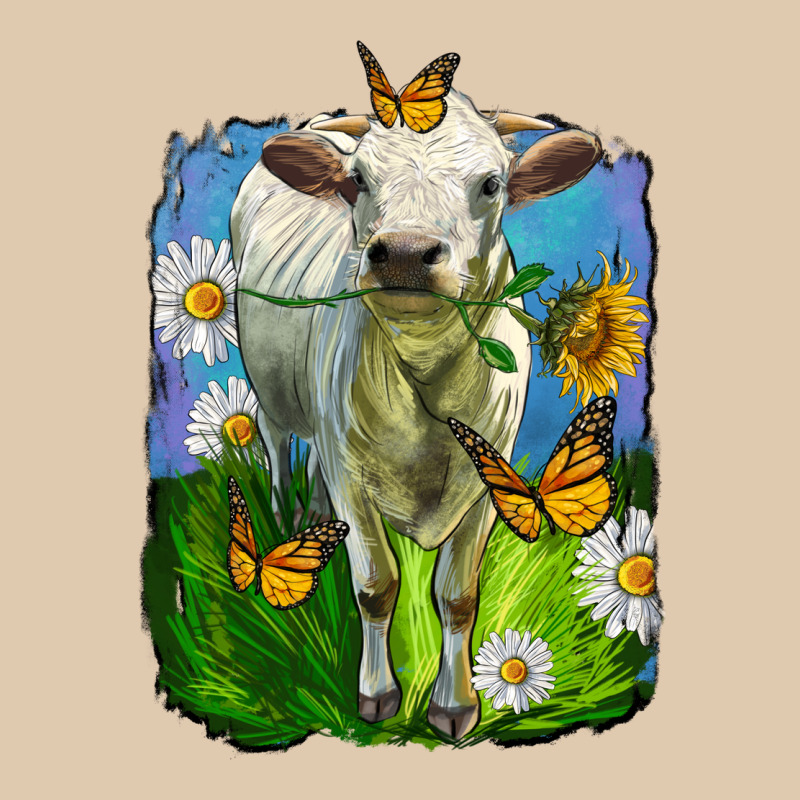 Charolais Heifer With Sunflower And Daisies Classic Tee by LillyAllenDesigns | Teevron