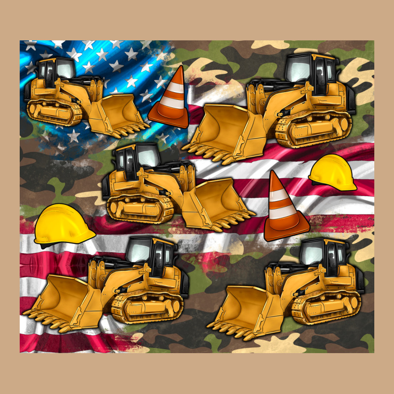 Bulldozer Camouflage American Flag Vintage Hoodie by Artiststas | Teevron