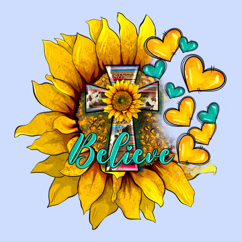 Western Sunflower  Cross Believe Urban Heavy Tee by BarkalooDesign | Teevron