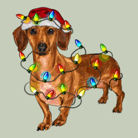 Dachshund With Christmas Lights Ladies Tee | Teevron