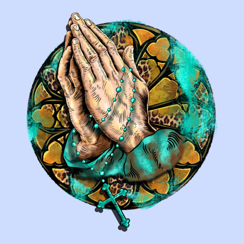 Western Praying Hands Prayer Rosary  Faith Cross Urban Heavy Tee by BarkalooDesign | Teevron
