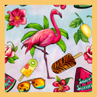 Sweet Summer Flamingo Seamless Pattern Vintage Hoodie | Teevron