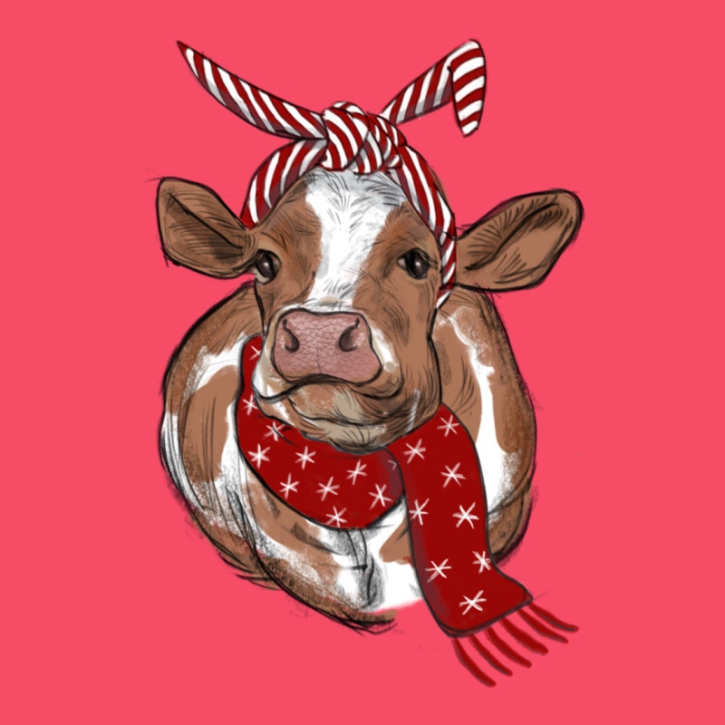 Christmas Scarf Heifer Premium Sweatshirt by RanaPortraitStore | Teevron