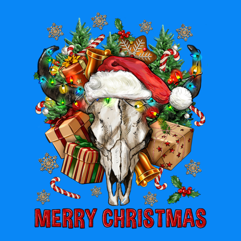 Merry Christmas With Bull Skull Zipper Hoodie by BundleAndBundleShop | Teevron