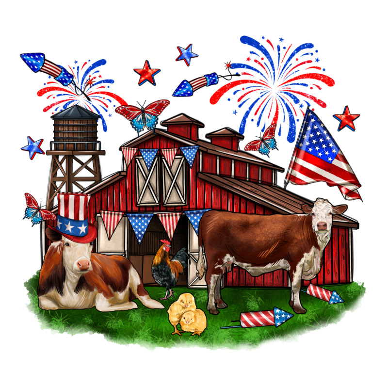 Barn Farm Animals 4th Of July Premium Tee by Neo Western | Teevron