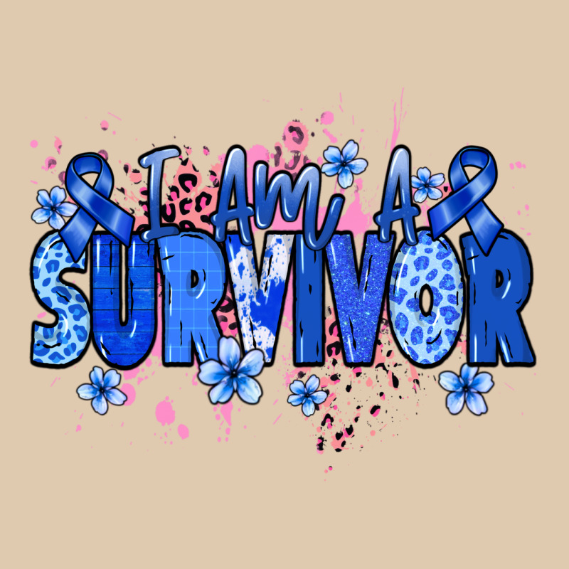 I Am A Survivor Colon Cancer Blue Ribbon Heavyweight Sweatshirt by NancyCooperArtShop | Teevron