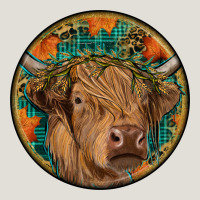 Fall Highland Cow Round Heavy Core Tee | Teevron