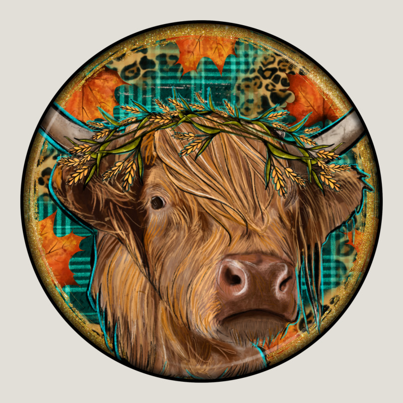 Fall Highland Cow Round Heavy Core Tee by RanaPortraitStore | Teevron
