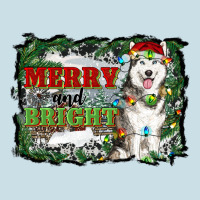 Merry And Bright Husky Farm  Background Ladies Tee | Teevron