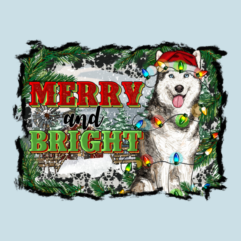 Merry And Bright Husky Farm  Background Ladies Tee by RanaPortraitStore | Teevron