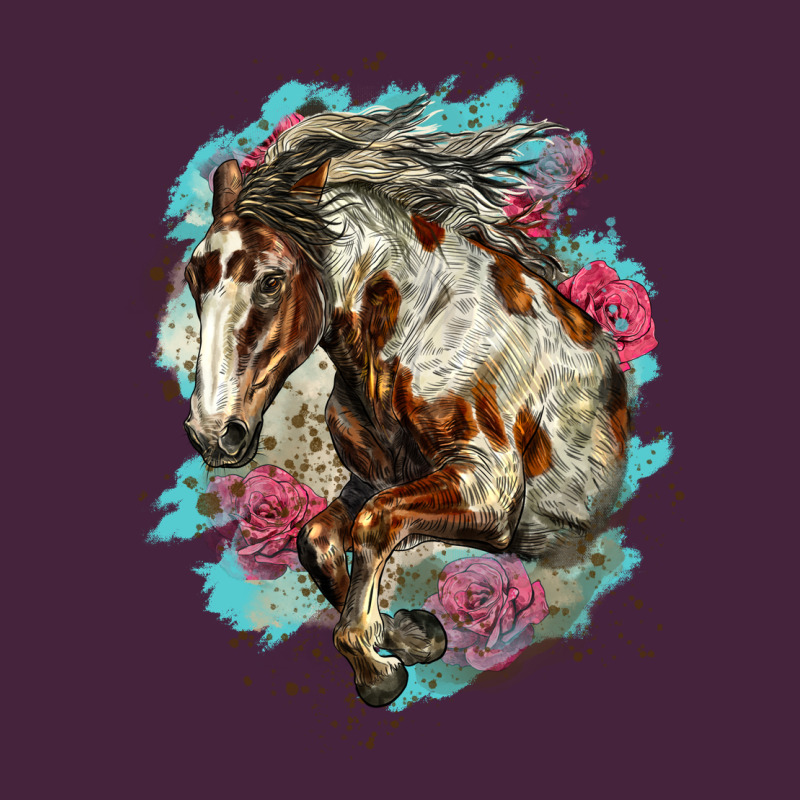 Mustang Horse With Floral Background Classic Tee by LillyAllenDesigns | Teevron
