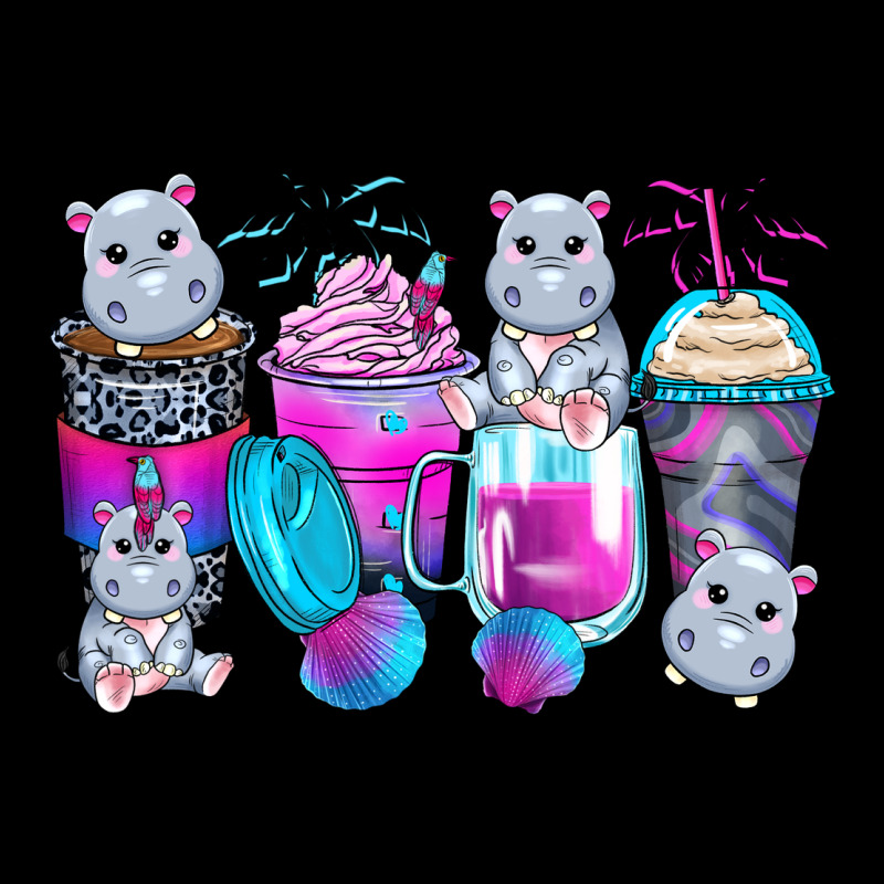 Hippopotamus Coffee Cups Ladies Tee by Zillion Design Studio | Teevron