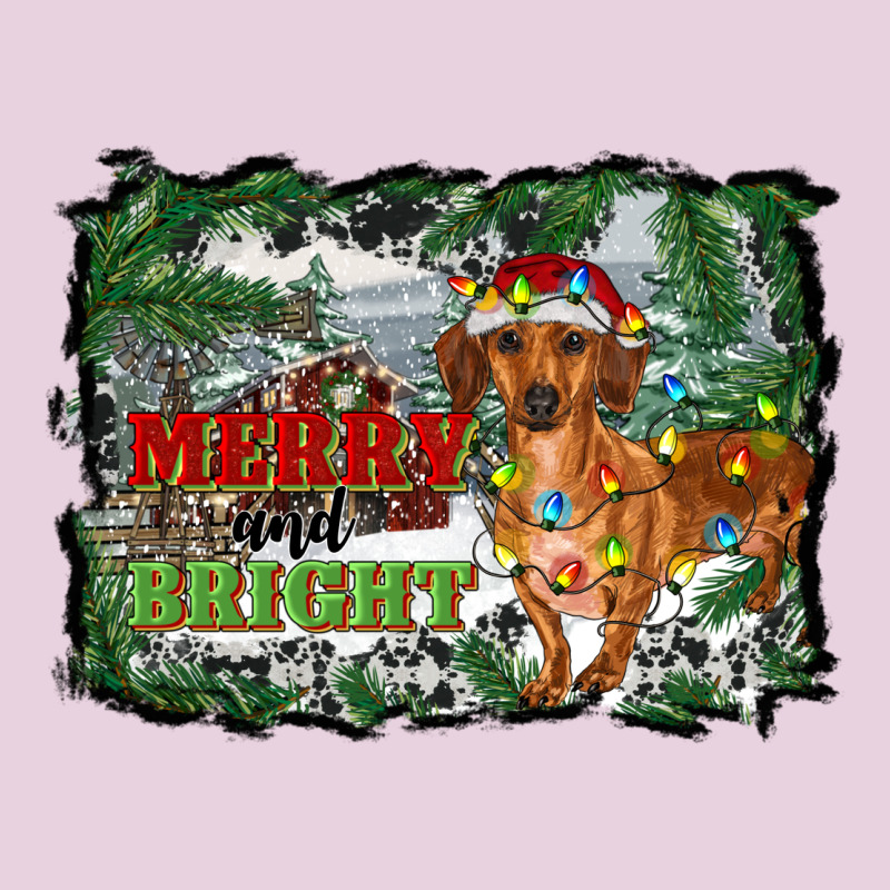 Merry And Bright  Dachshund With Farm Ladies Tee by RanaPortraitStore | Teevron