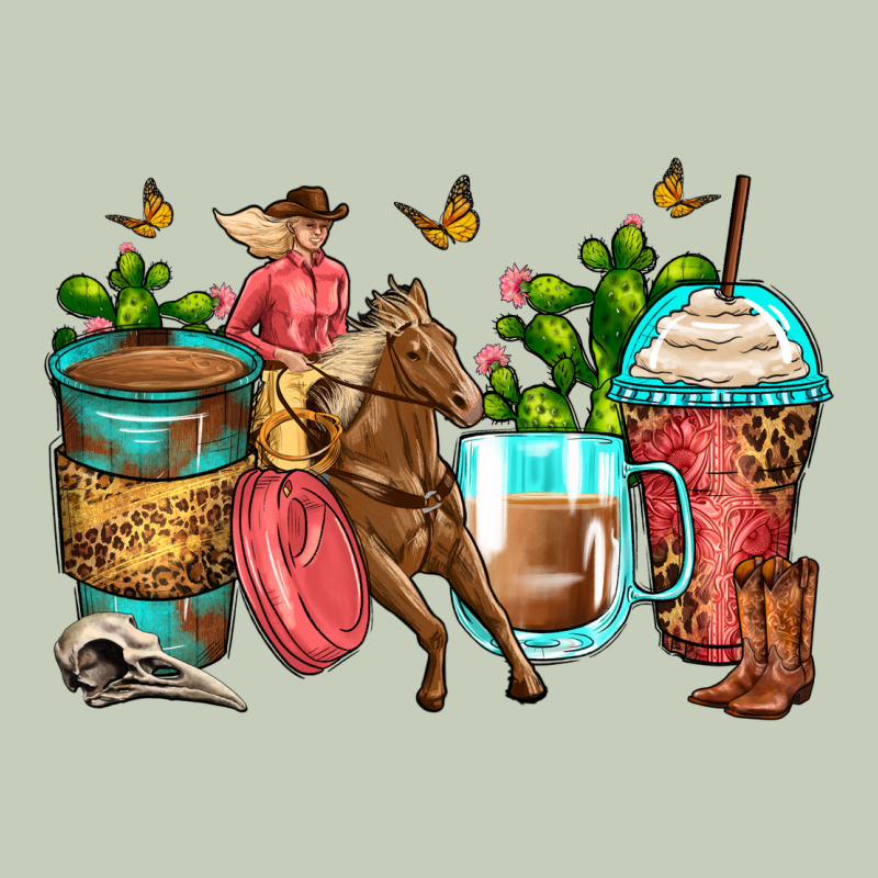 Cowgirl Coffee Cups Ladies Tee by Zillion Design Studio | Teevron