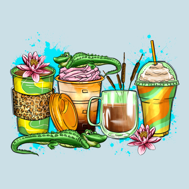 Alligator Coffee Cups Ladies Tee by Zillion Design Studio | Teevron