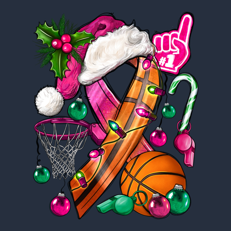 Pink Christmas Breast Cancer Ribbon Basketball Zipper Hoodie by BundleAndBundleShop | Teevron