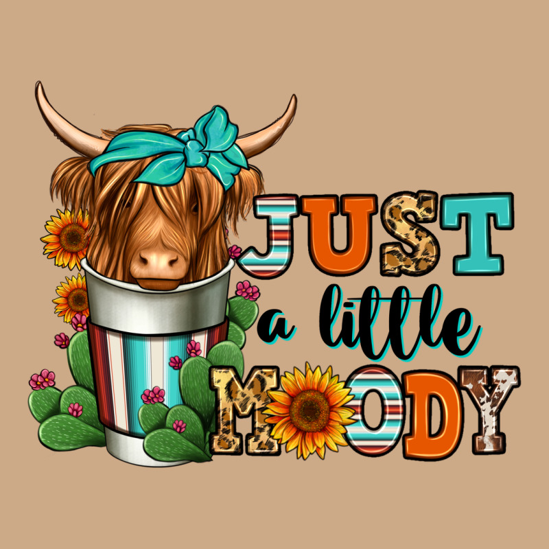 Just A Little Moody Coffee Cup Long Haired Cow Vintage Hoodie by Jasminsmagicworld | Teevron