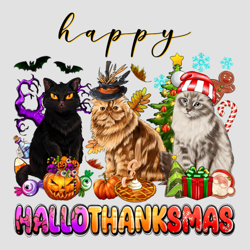 Happy Hallothanksmas Cats Premium Hoodie by texasbilliewilder | Teevron