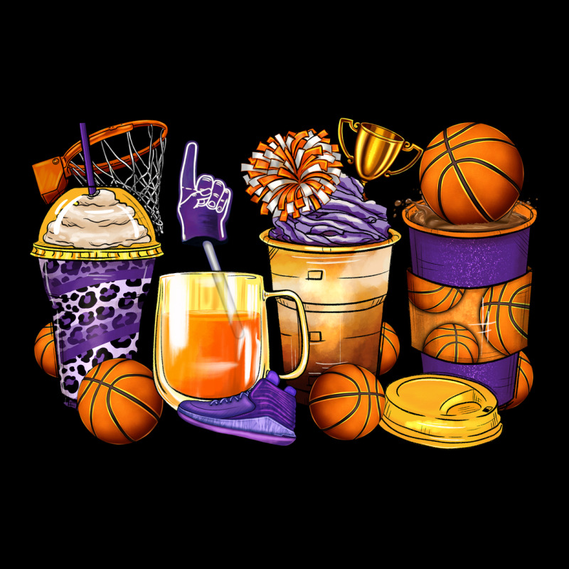 Basketball Coffee Cups Ladies Tee by Zillion Design Studio | Teevron