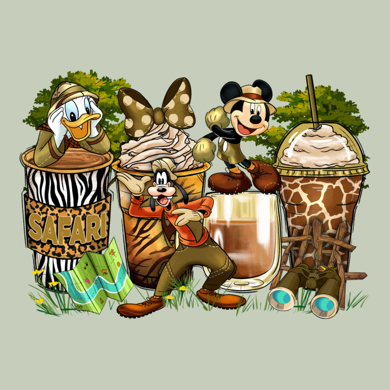 Safari Cartoon Characters Coffee Cups Ladies Tee by Zillion Design Studio | Teevron
