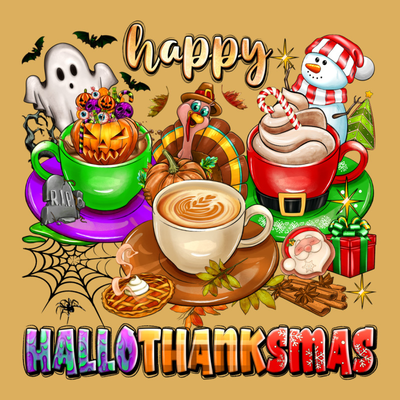 Happy Hallothanksmas Coffee Cups With Ghost Turkey Premium Hoodie by texasbilliewilder | Teevron