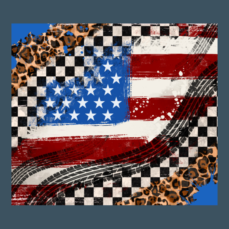 American Flag And Race Flag Urban Heavy Tee by AdoDesignShop | Teevron