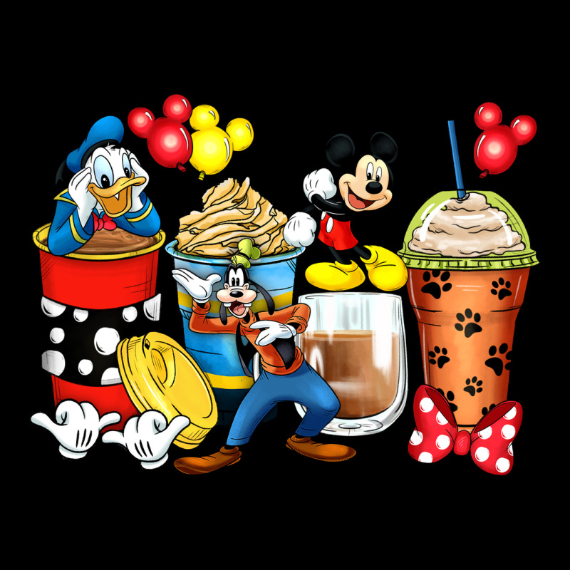 Cartoon Characters Coffee Cups Ladies Tee by Zillion Design Studio | Teevron