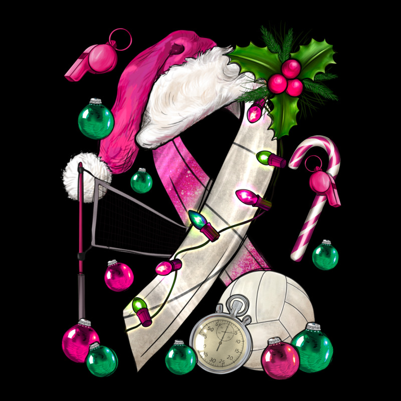 Pink Christmas Breast Cancer Ribbon Volleyball Zipper Hoodie by BundleAndBundleShop | Teevron