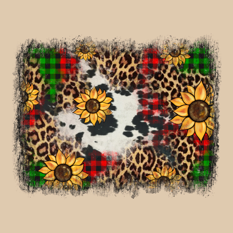 Distressed Christmas Sunflowers Leopard Cowhide Background Heavyweight Sweatshirt by Jasminsmagicworld | Teevron