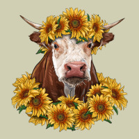 Hereford Cow With Sunflowers Heavy Core Tee | Teevron