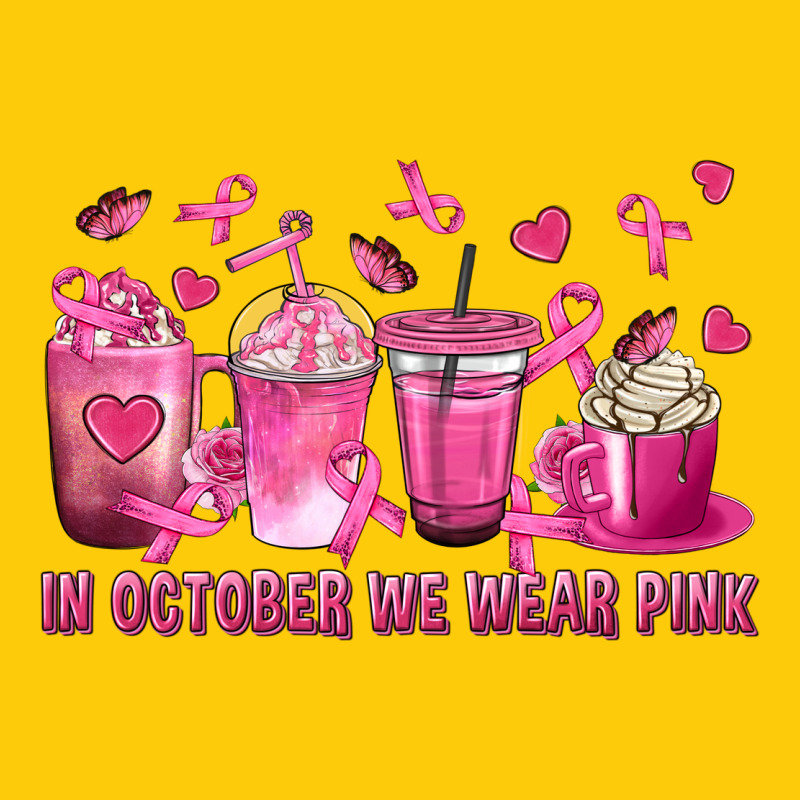 In October We Wear Pink With Breast Cancer Coffee Premium Hoodie by texasbilliewilder | Teevron