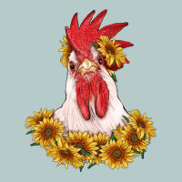 Rooster Head With Sunflowers Heavy Core Tee | Teevron