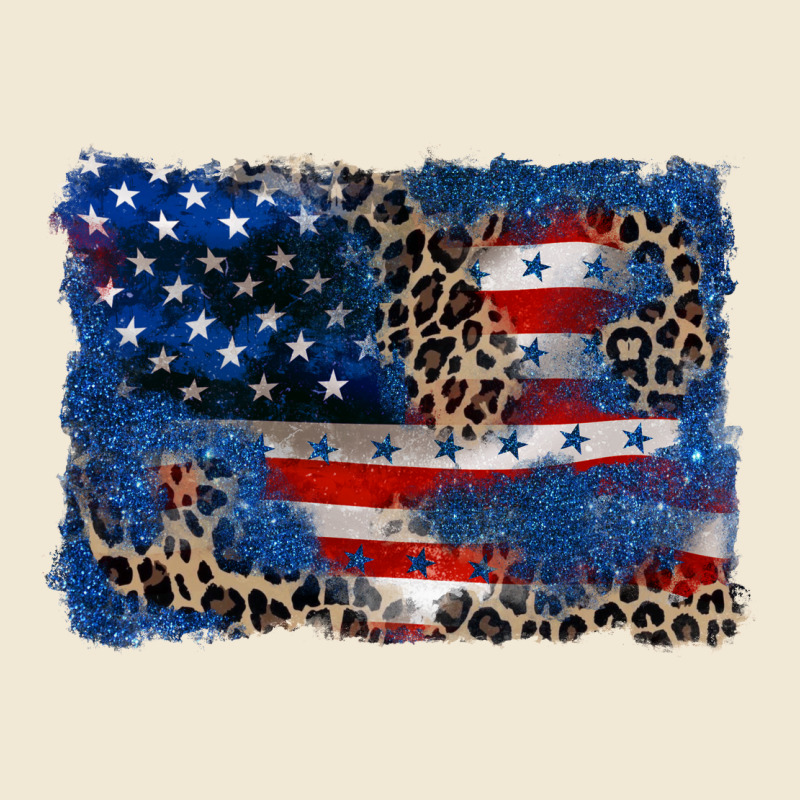 Leopard Glitter American Flag 4th Of July Premium Tee by CowGirlArtShop | Teevron