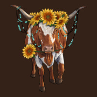Longhorn Cow With Sunflowers Heavy Core Tee | Teevron