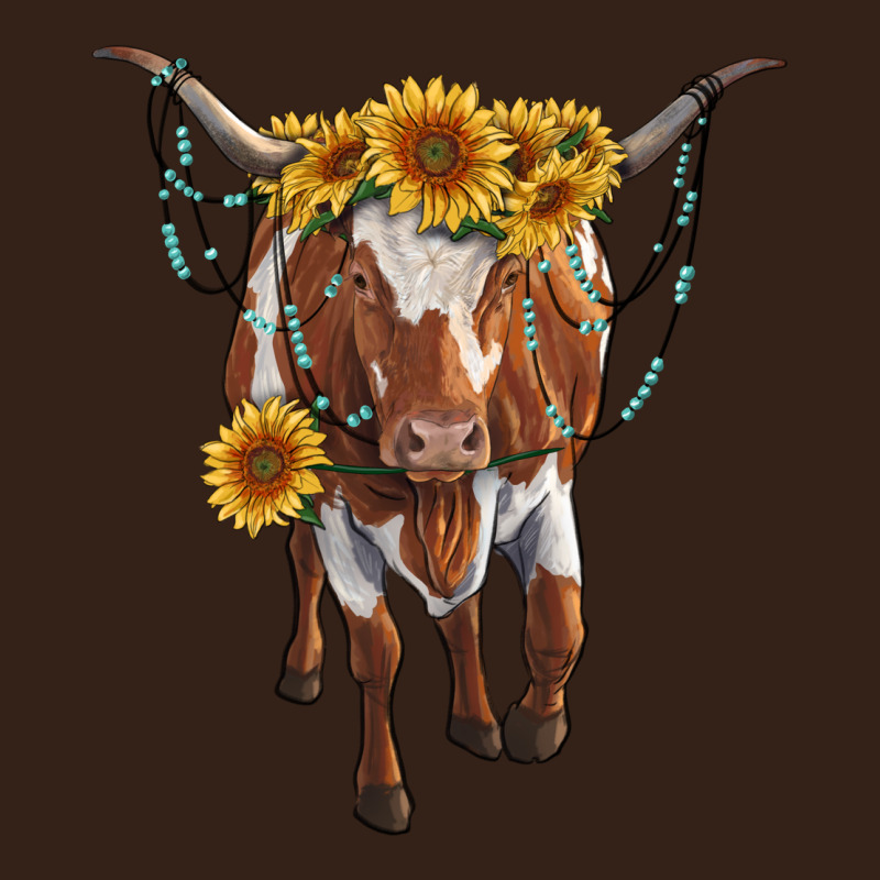 Longhorn Cow With Sunflowers Heavy Core Tee by RanaPortraitStore | Teevron