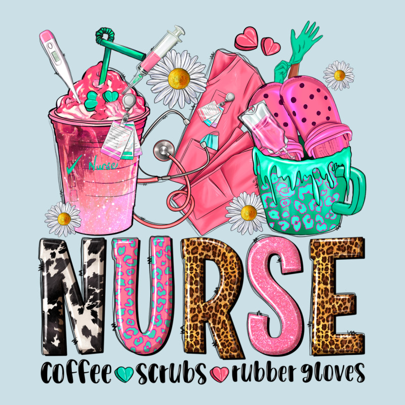 Nurse Coffee Scrubs Rubber Gloves Ladies Tee by texasbilliewilder | Teevron