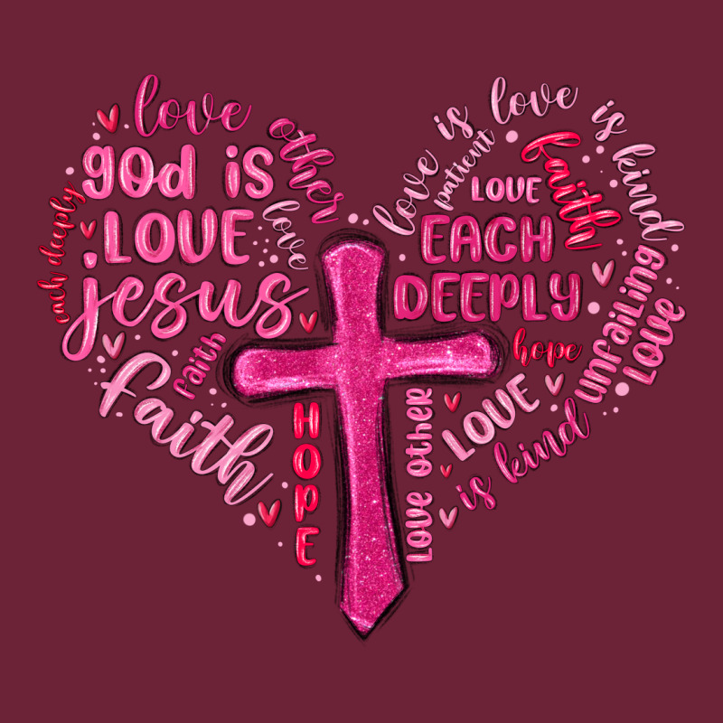 Jesus Is Love Heart Cross Valentines Day Long Sleeve Tee by MaliasSmallBusiness | Teevron