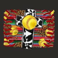 Softball Cross Serape Leopard Background Heavy Core Tee | Teevron